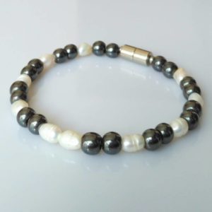 Náramek hematit-perly * Bracelet from hematite and pearls