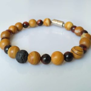 Náramek jaspis, tygří oko, láva * Bracelet from jasper, tiger's eye, lava