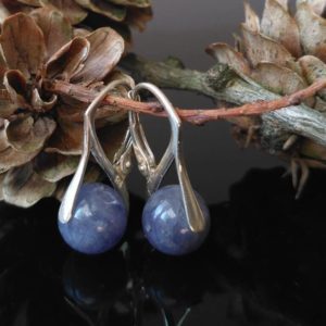 Náušnice tanzanit, stříbrné * Tanzanite earrings, silver