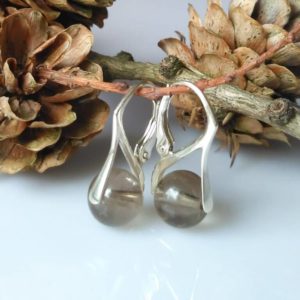 Náušnice záhněda, stříbrné * Smoky quartz earrings, silver