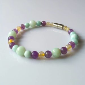 Náramek amazonit-ametyst-sagenit * Bracelet from Amazonite, Amethyst and Sagenite