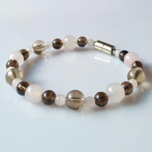 Náramek záhněda-růženín * Bracelet from smoky quartz and rose quartz