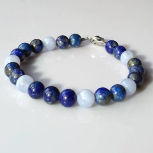 Náramek lapis lazuli-chalcedon * Bracelet from Lapis Lazuli and Chalcedony