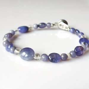 Náramek na přání tanzanit-křišťál-stříbro * Bracelet from Tanzanite, Quartz Crystal and Silver