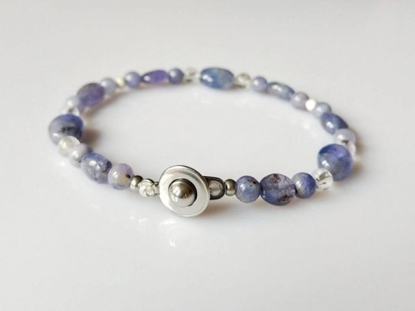 Náramek na přání tanzanit-křišťál-stříbro * Bracelet from Tanzanite, Quartz Crystal and Silver